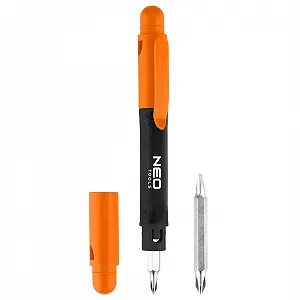 Міні-викрутка 4-в-1 NEO TOOLS Прецизійна PH0 PH1 SL3 SL4 Магнітна CrV - Фото 1