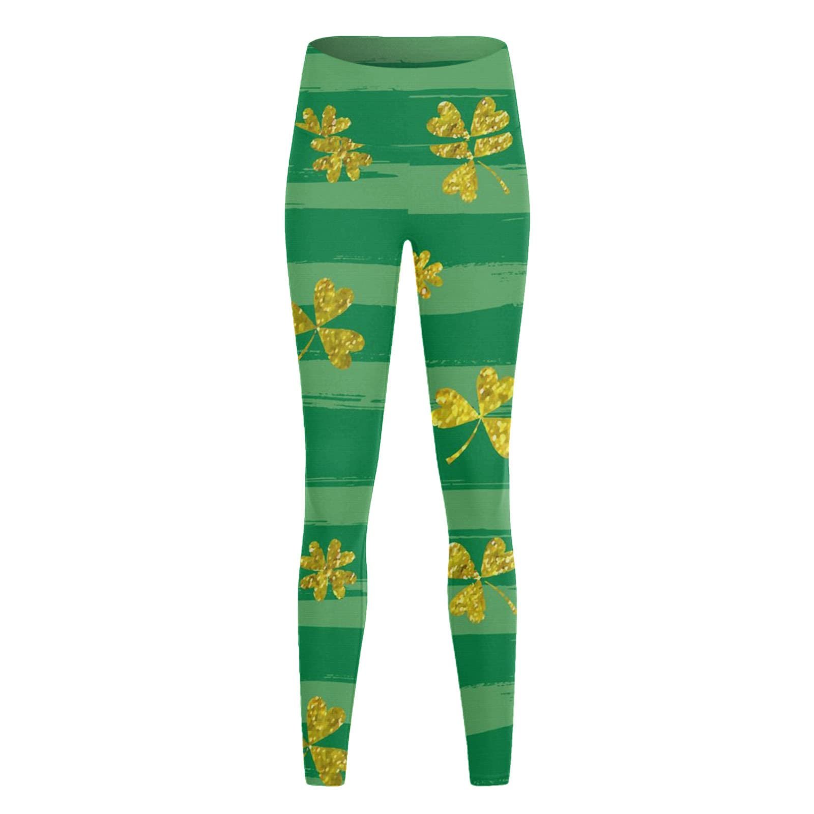Легінси Жіночі St Patrick's Day Ірландський Зелений Конюшина Щасливий Висока Талія Легінси Для Жінок Легінси Висока Талія Для Йоги Легкий Верхній Одяг Готичні Колготки, фото №5