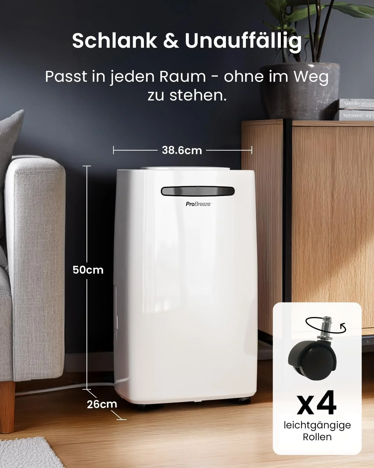 Осушувач повітря ProBreeze PB-08 20 л/добу Білий, фото №3