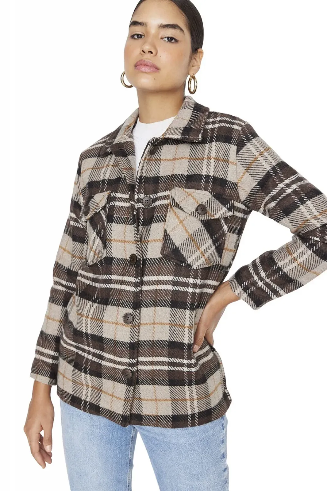 Пальто TRENDYOL Классический Черный Стандартный, фото №2 Пальто TRENDYOL Классический Черный Стандартный, фото №2