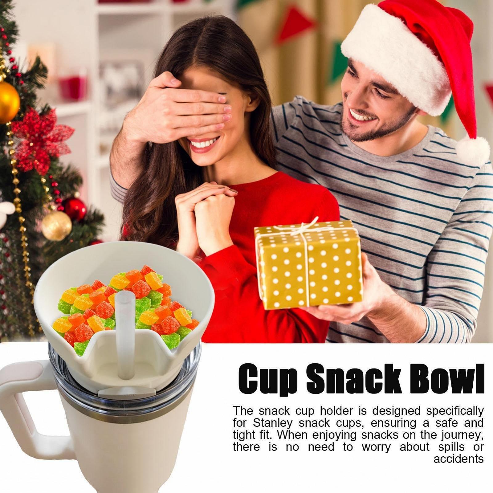 Кухоль з мискою для снеків 2-в-1, Герметичний портативний дорожній кухоль, фото №2