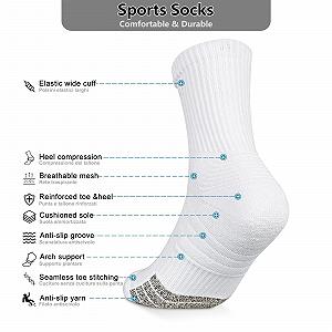 Спортивні шкарпетки (6 пар) для чоловіків та жінок, для бігу synthetic.ua - Фото 1