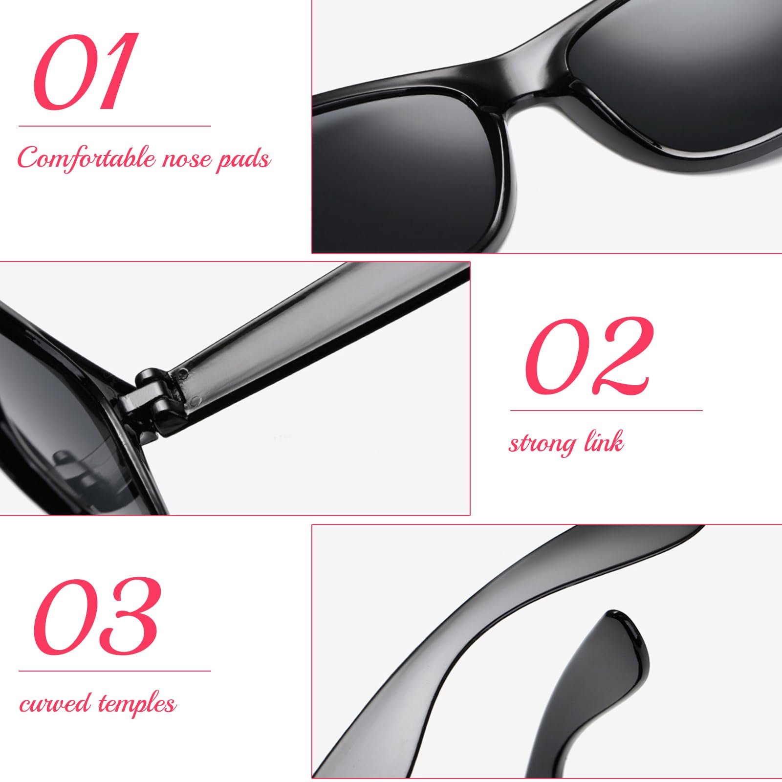 Сонцезахисні окуляри SoundZero Набір з 7 різнокольорових неонових ретро, фото №3