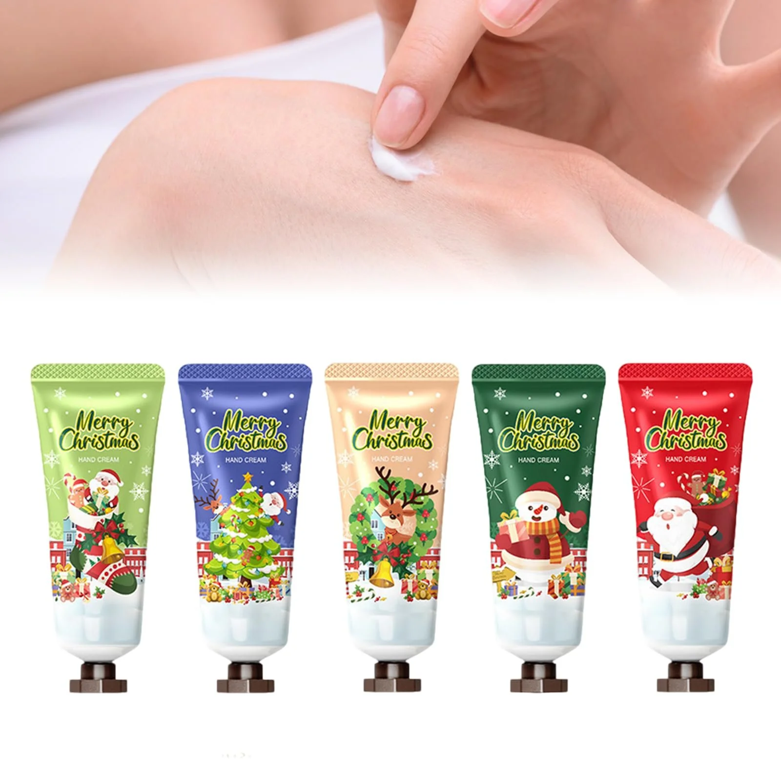 Крем для рук Набір, Різдвяний крем для рук, Набір з 5 міні-кремів для рук, Різдвяні подарунки для жінок/подарунок для мами, фото №7