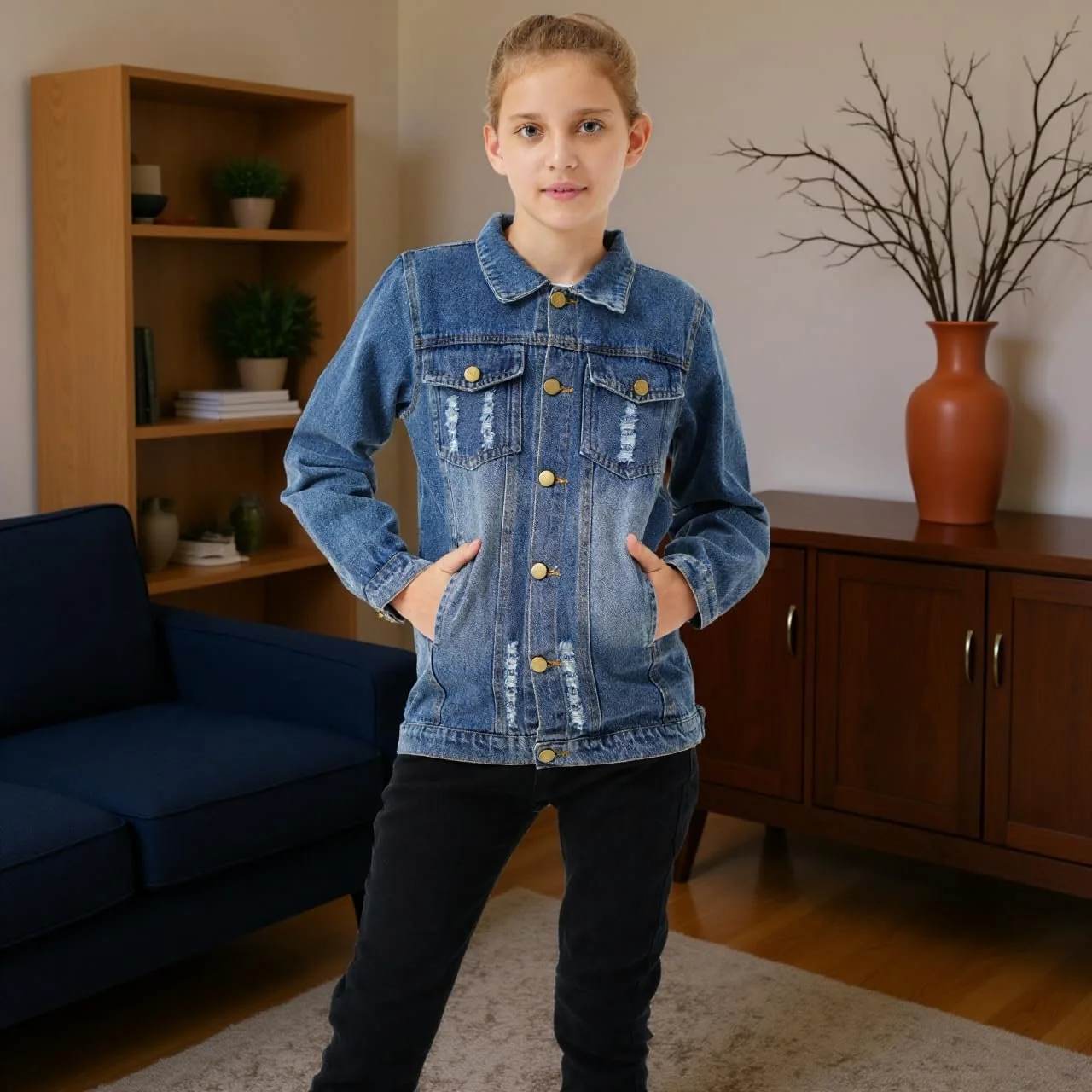 Джинсова куртка YJBQ для дівчат та хлопчиків, фото №7