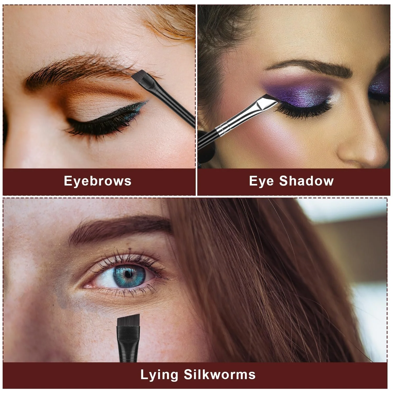 Кисти для подводки Multifunctional Angled Flat Fine Thin Eye, фото №4