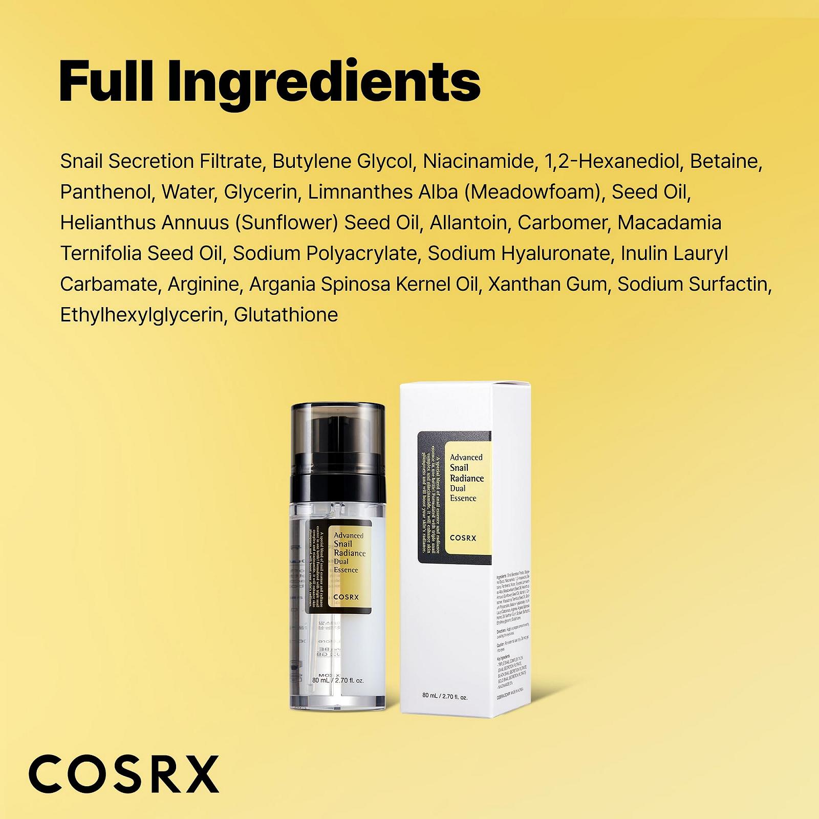 Подвійна есенція COSRX Advanced Snail Radiance Dual Niacinamide 5% + Snail Mucin 74.3% проти темних плям, фото №8