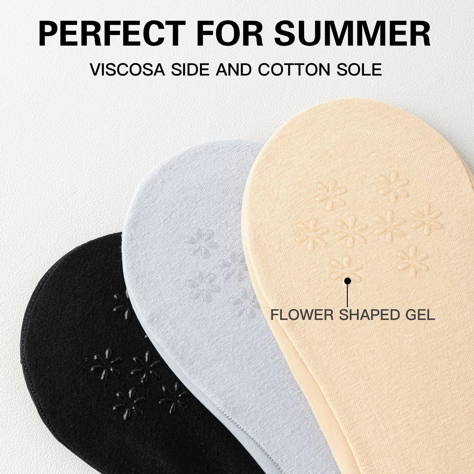 Носки-невидимки Caudblor 9 пар с нескользящим силиконом для женщин 36-39 38-41, фото №2