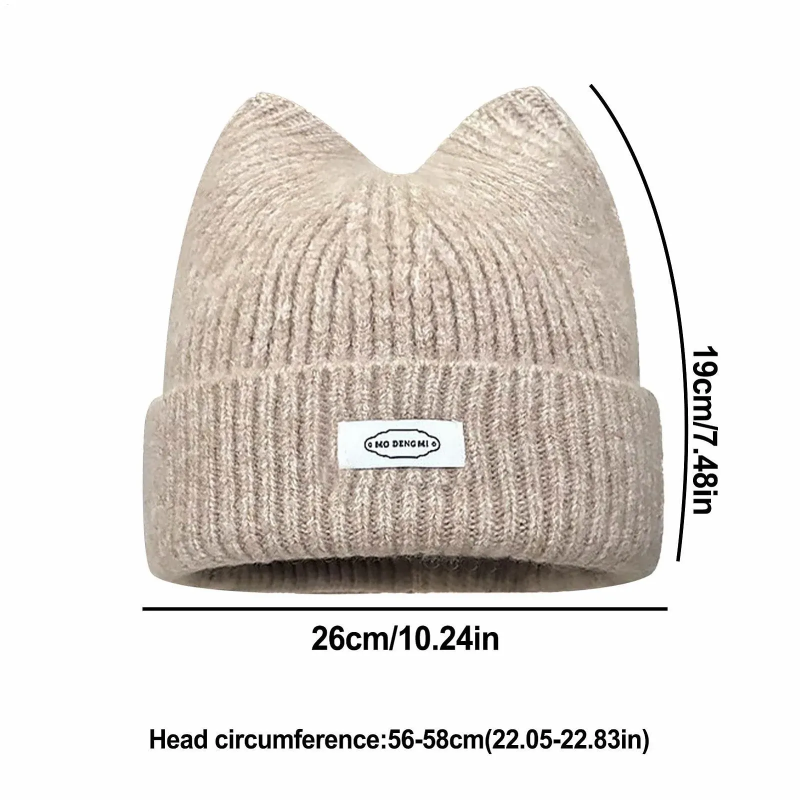 Шапка Вязаная Зимняя С Кошачьими Ушками Khaki, фото №3 Шапка Вязаная Зимняя С Кошачьими Ушками Khaki, фото №3