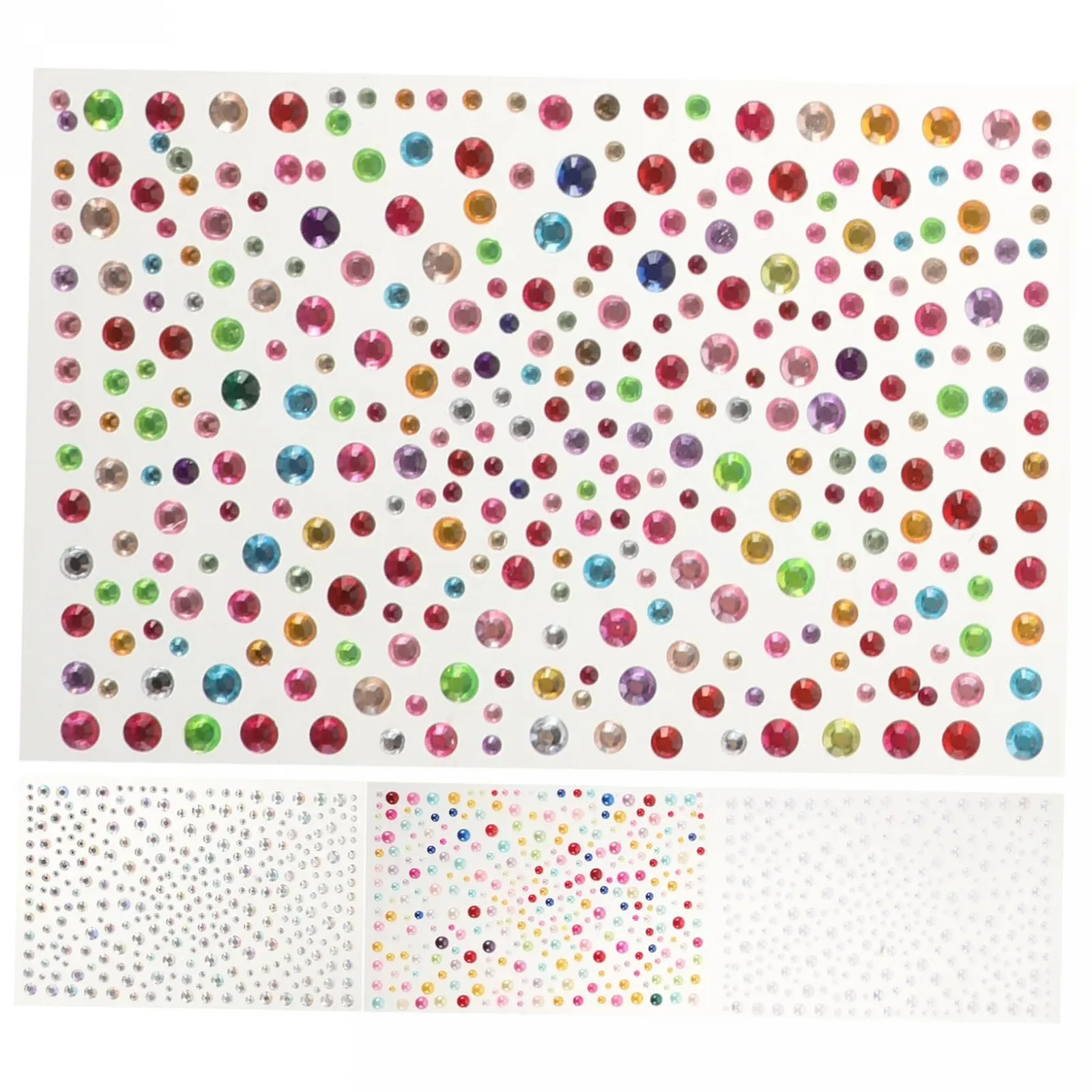 Самоклеящиеся стразы 4 шт. Beavorty Кристалл AB Разноцветные бусины, фото №1