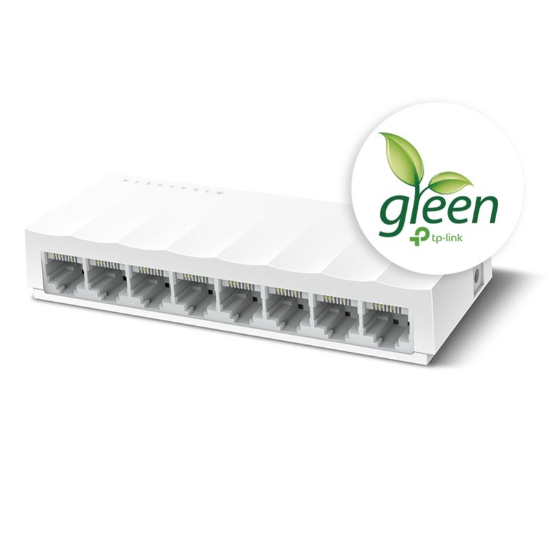 Коммутатор TP-Link LS1008 8хFE пластиковий, фото №2