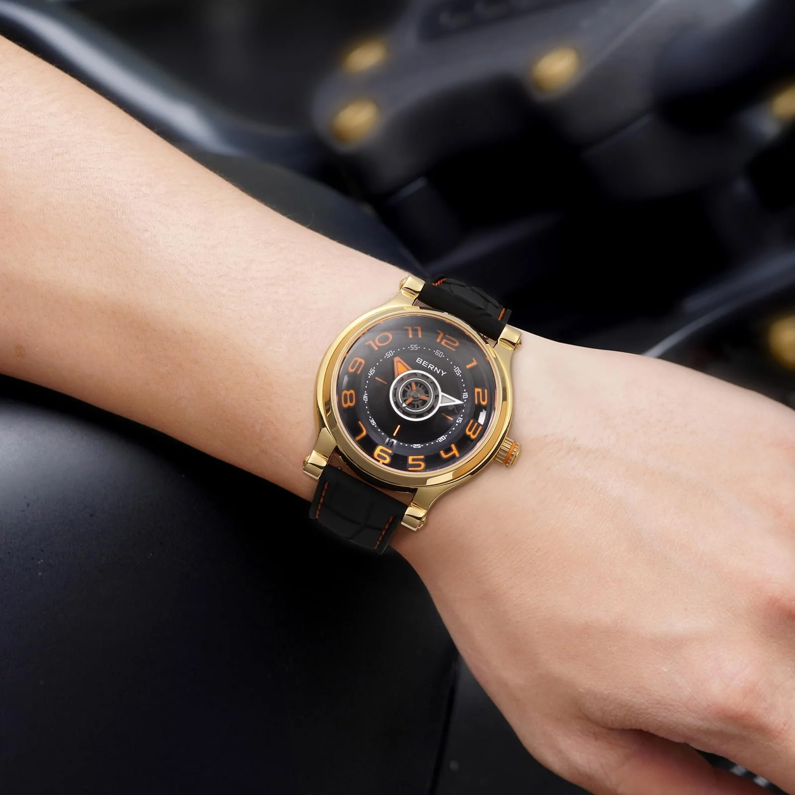 Механические часы BERNY Автоматические часы Super Luminous Compass Tire Dial Cool Наручные часы Fashion Watches Sapphire Lens 5ATM Waterproof, фото №7 Механические часы BERNY Автоматические часы Super Luminous Compass Tire Dial Cool Наручные часы Fashion Watches Sapphire Lens 5ATM Waterproof, фото №7