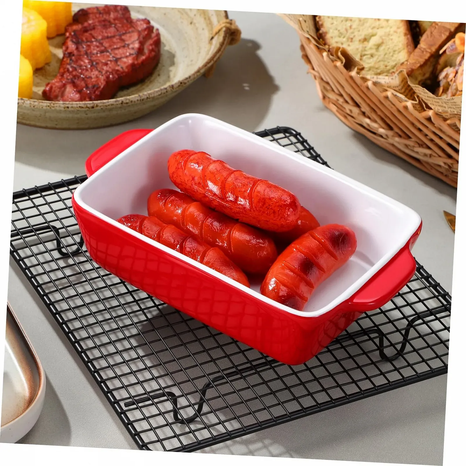 Форма для выпечки Ipetboom керамическая порцеляновая термостойкая красная, фото №5 Форма для выпечки Ipetboom керамическая порцеляновая термостойкая красная, фото №5