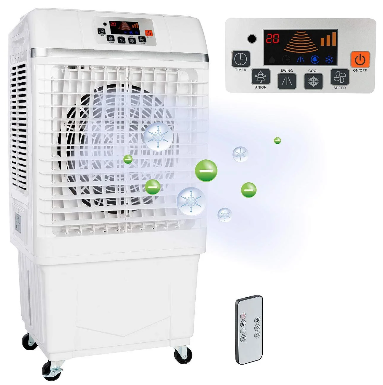 Мобильный охладитель воздуха и увлажнитель Sichler Haushaltsgeräte LW-620 2-в-1 26 л 100 Вт 25 м² с ионизатором, фото №2