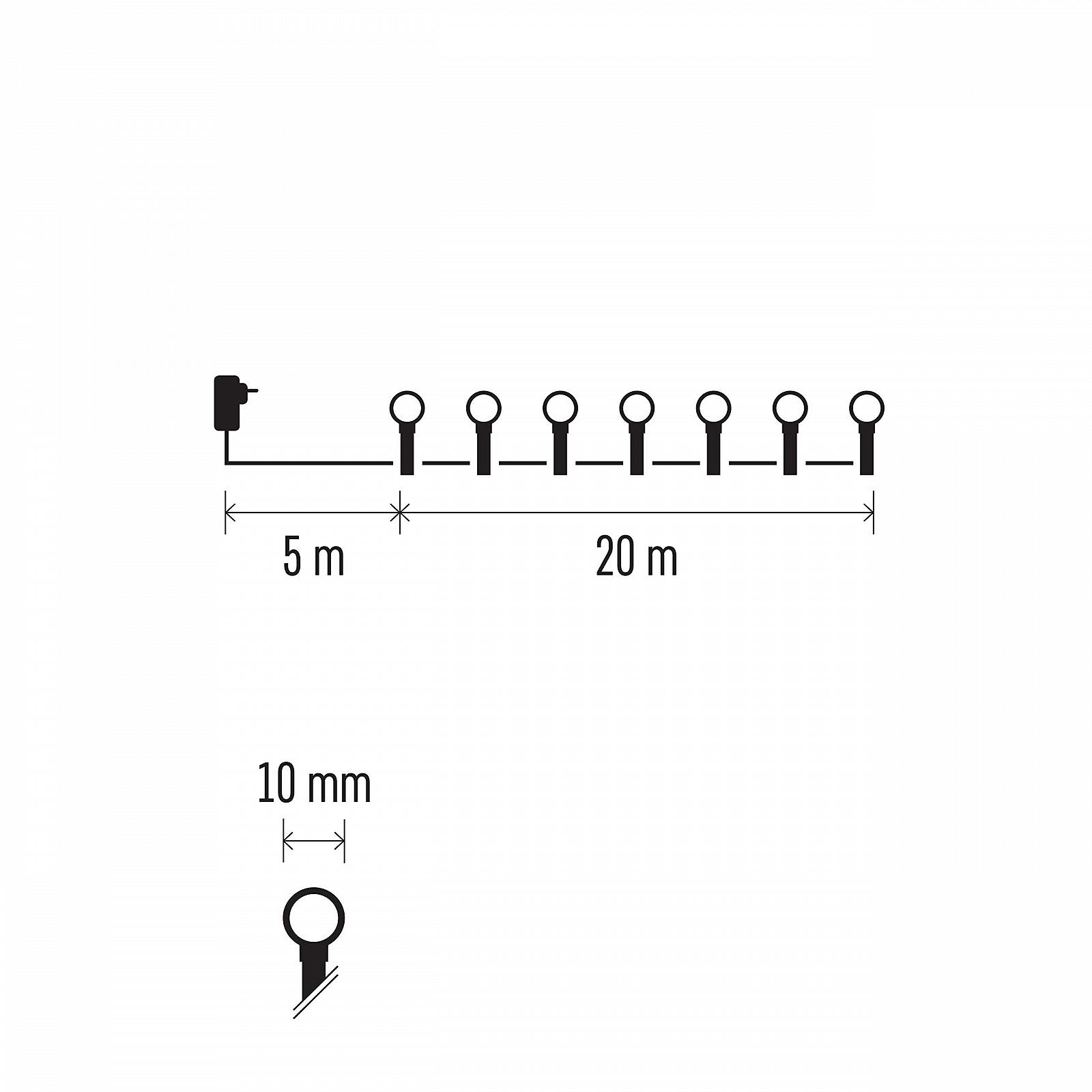 LED Гирлянда EMOS Шарики 20 м 200 LED Холодный Белый, фото №6