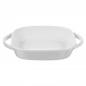 Купить Форма для запекания керамическая прямоугольная с двойными ручками Белая - Фото 1 Форма для запекания керамическая прямоугольная с двойными ручками Белая - Фото 1