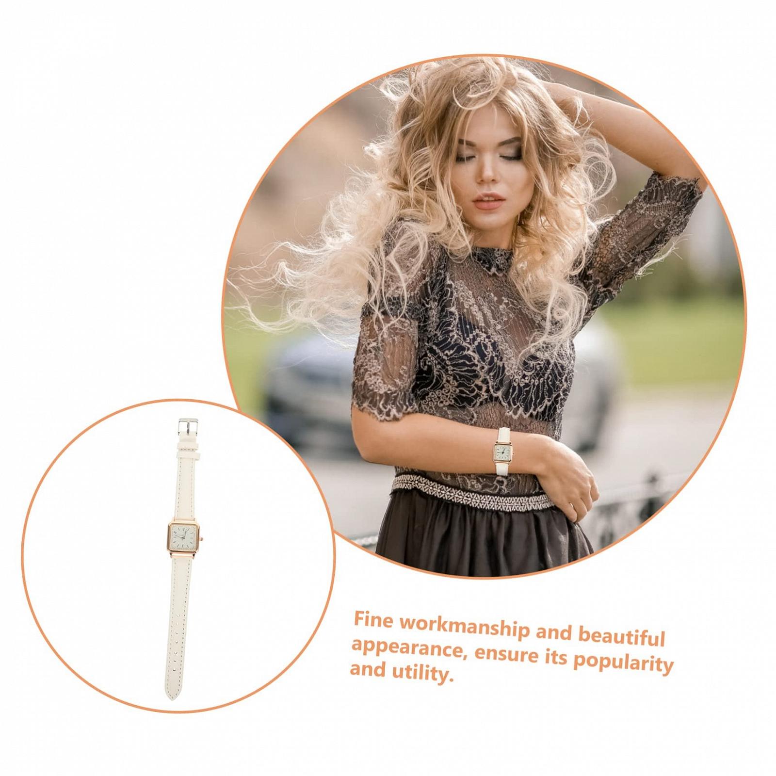 Женские часы PartyKindom с регулируемым люминесцентным циферблатом, кварцевые часы с высококачественным кожаным ремешком для стильных женщин для особых случаев, фото №6