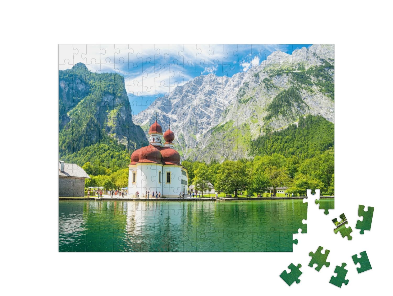 Пазл puzzleYOU Rivers & Lakes Puzzle Collection Королевское озеро с церковью Святого Варфоломея 200 элементов, фото №2