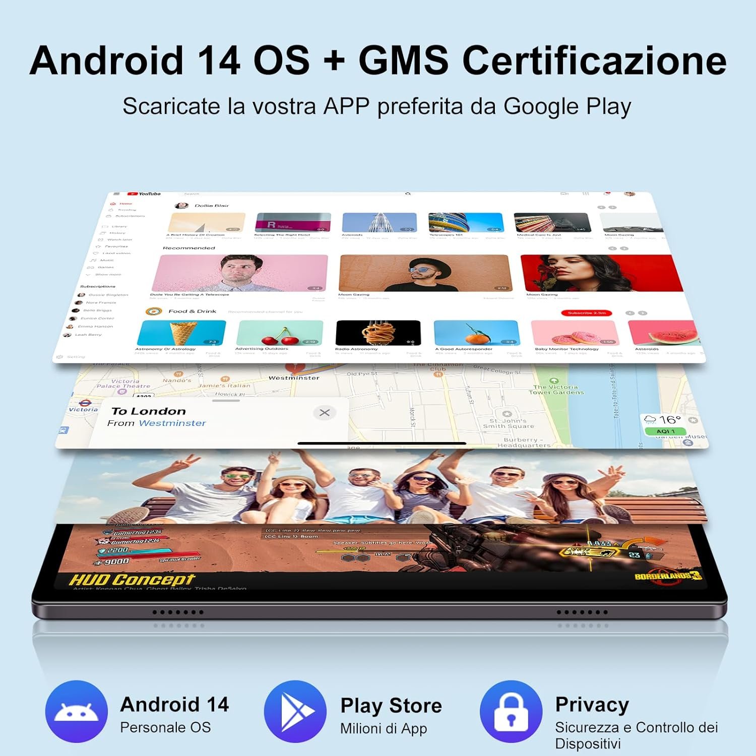 Планшет 10.1" ZIOVO Z118 6+16/128Gb Android 14 8000 mAh Сірий, фото №3
