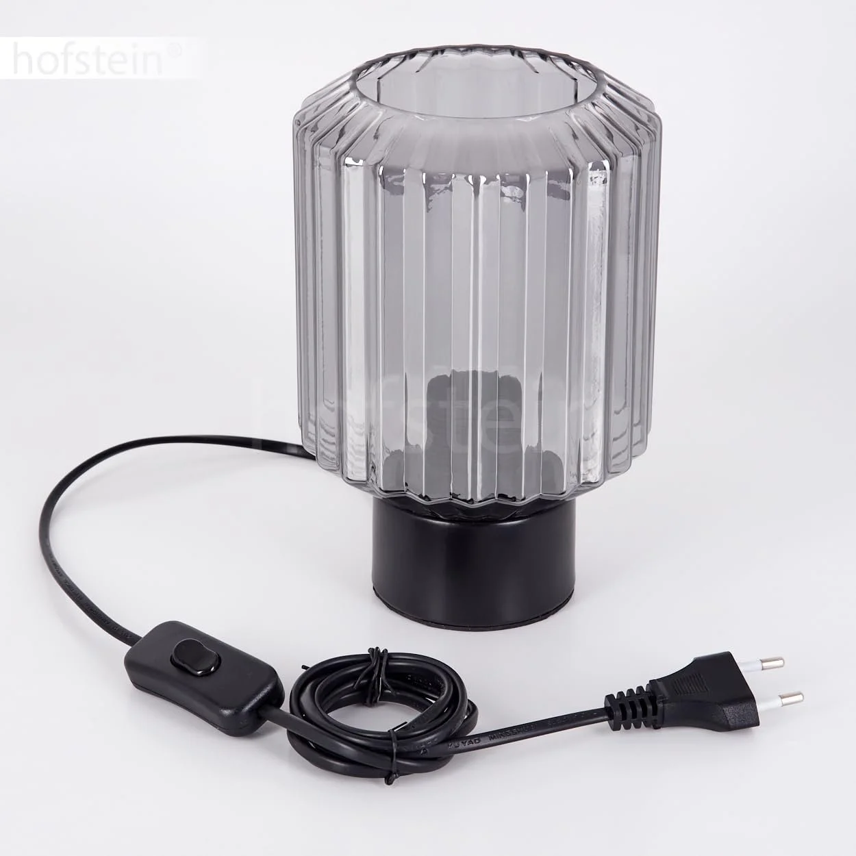 Настільна лампа Moruja Метал / Скло Скляний плафон 13 см 1 x E27 Чорний / Димчастий, фото №6