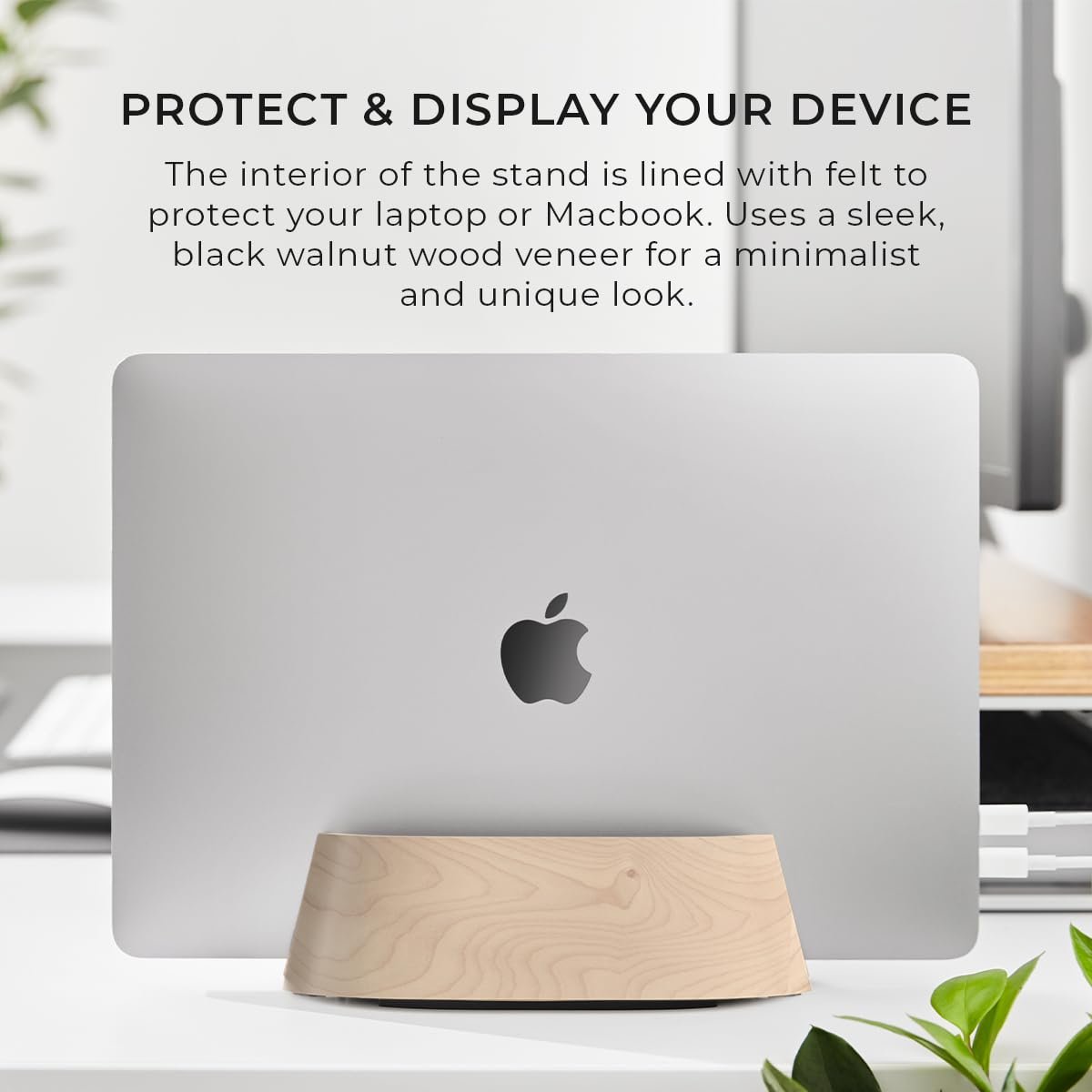 Тримач для ноутбука HumanCentric вертикальний - регульований кронштейн і док-станція, кленове дерево, фото №4