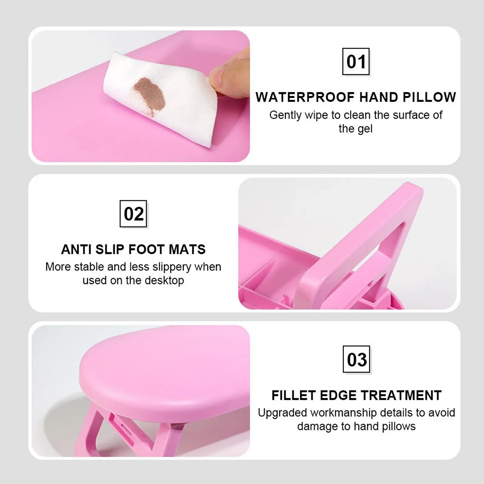 Підставка під руку для манікюру YUEMING, подушка для рук з PU шкіри, складана, фото №9