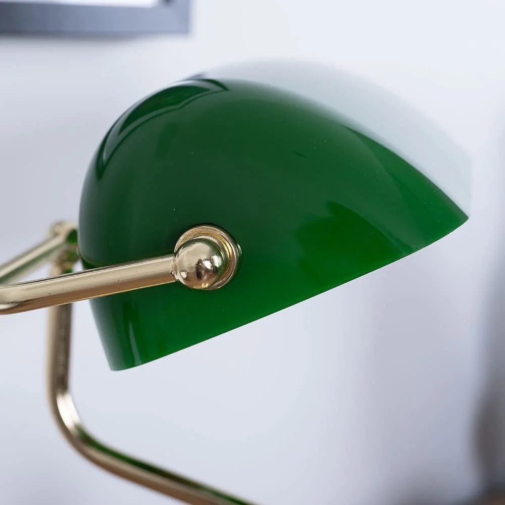Настольная лампа Globo LED Banker Antique Brass Green, фото №7