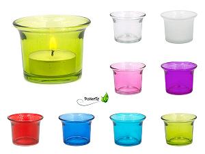 Свічник Creativery 63 x 45 мм Набір 4 склянки для чайних свічок Скло з вигнутим краєм Тюльпанова форма Прозорий synthetic.ua - Фото 1