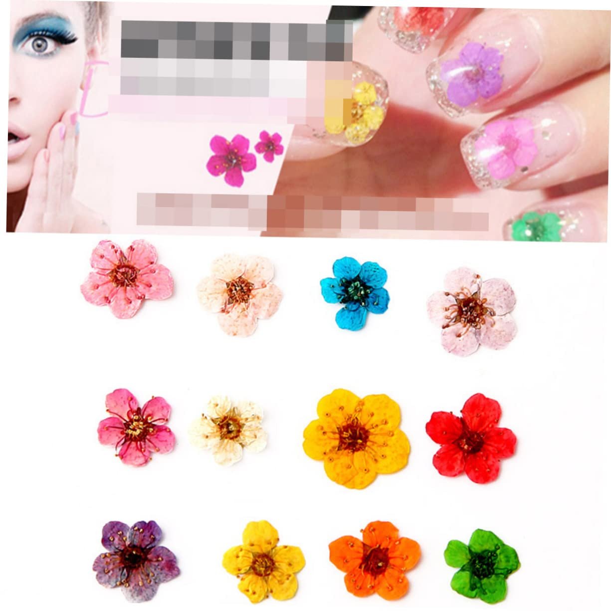Квіти для нігтів Beavorty сухоцвіти, наклейки, різнокольорові квіти для манікюру, сухоцвіти, фото №6