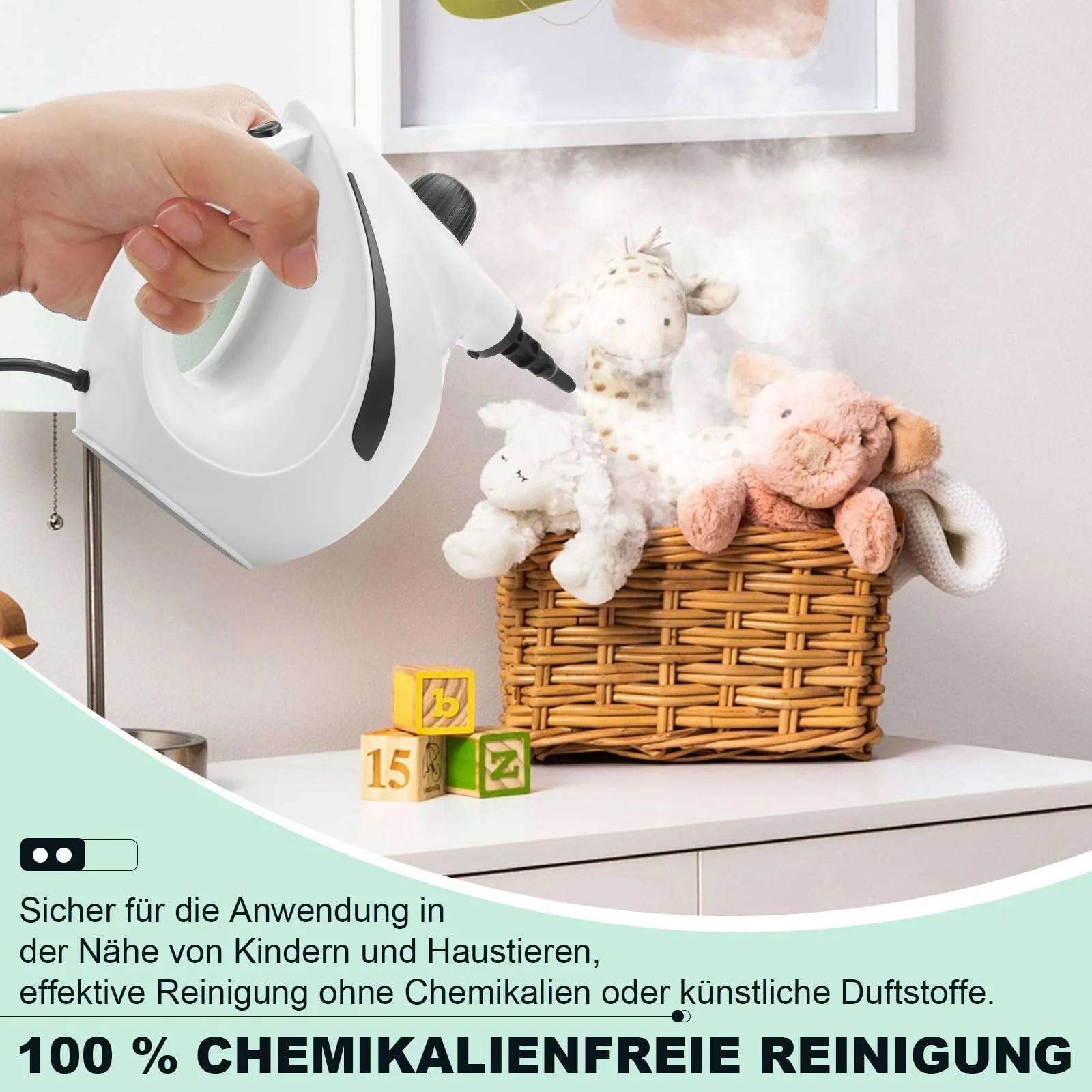 Пароочисник ручний 1200 W 8 аксесуарів 3.2 bar 700 ml портативний для вікон та кухні, фото №5 Пароочисник ручний 1200 W 8 аксесуарів 3.2 bar 700 ml портативний для вікон та кухні, фото №5