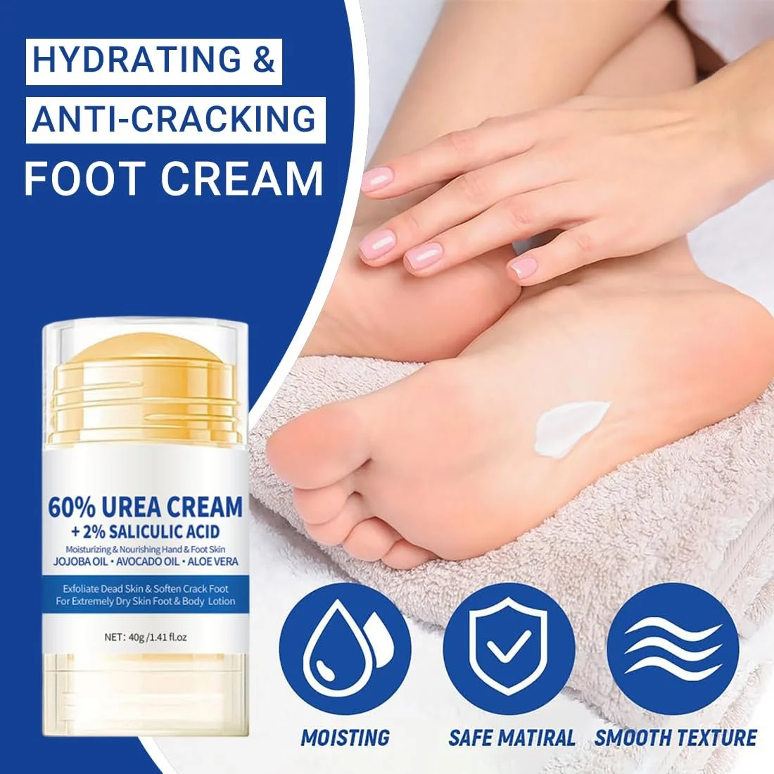 Крем для ног Увлажняющий против трещин с 60% мочевиной 1 шт., фото №4