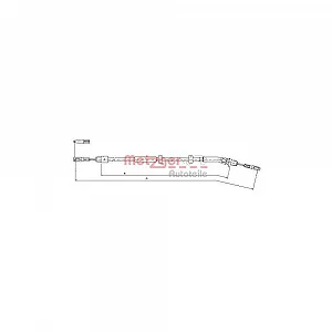 Трос стояночного тормоза METZGER 10.9513 задний правый для MERCEDES-BENZ - Фото 1