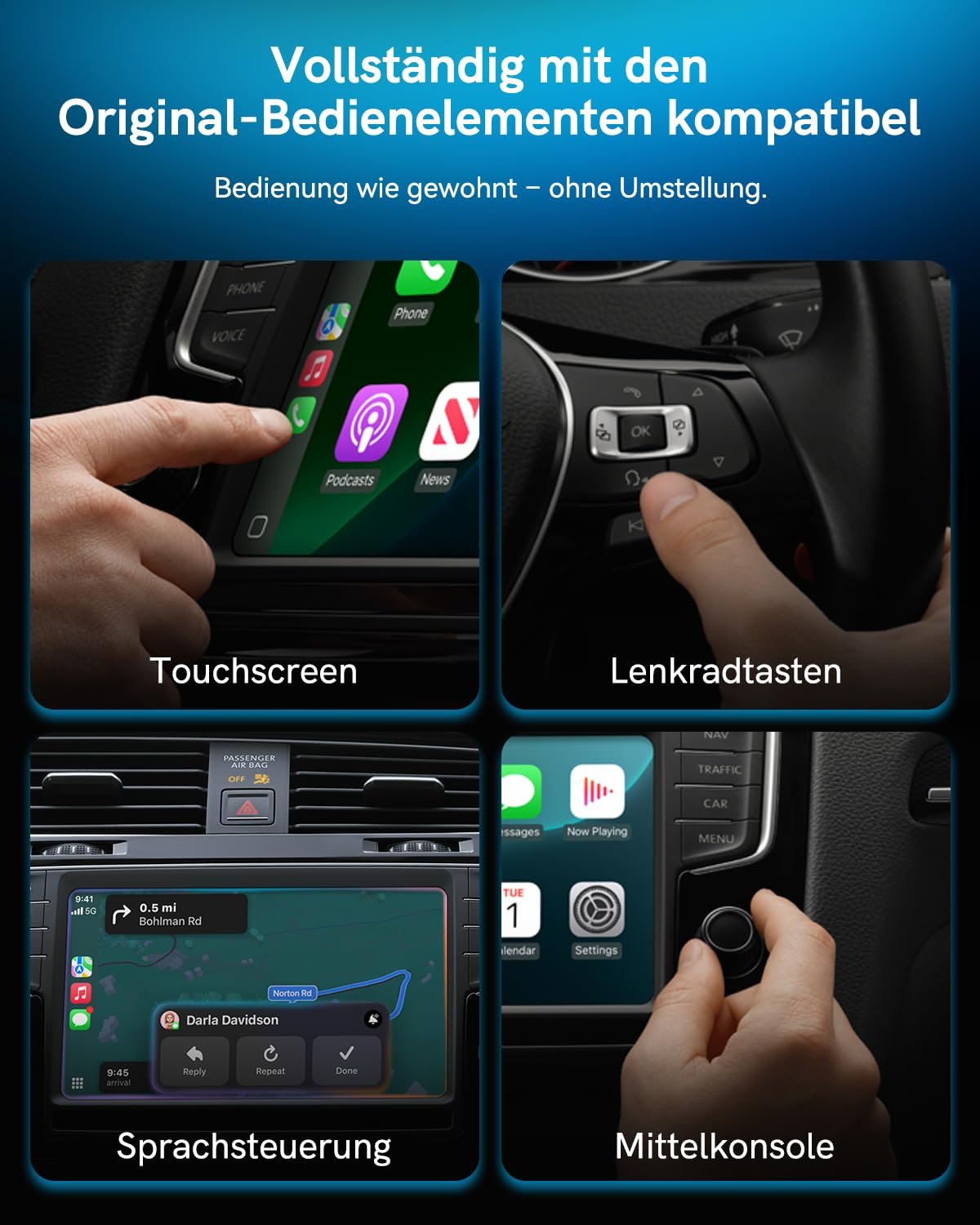 Беспроводной адаптер 2-в-1 для Android Car & CarPlay - Преобразует проводной CarPlay в беспроводной, с адаптером USB-C, 5.8GHz WiFi, мини-дизайн, Plug & Play, совместим с iOS 10+ и Android 11+, фото №5