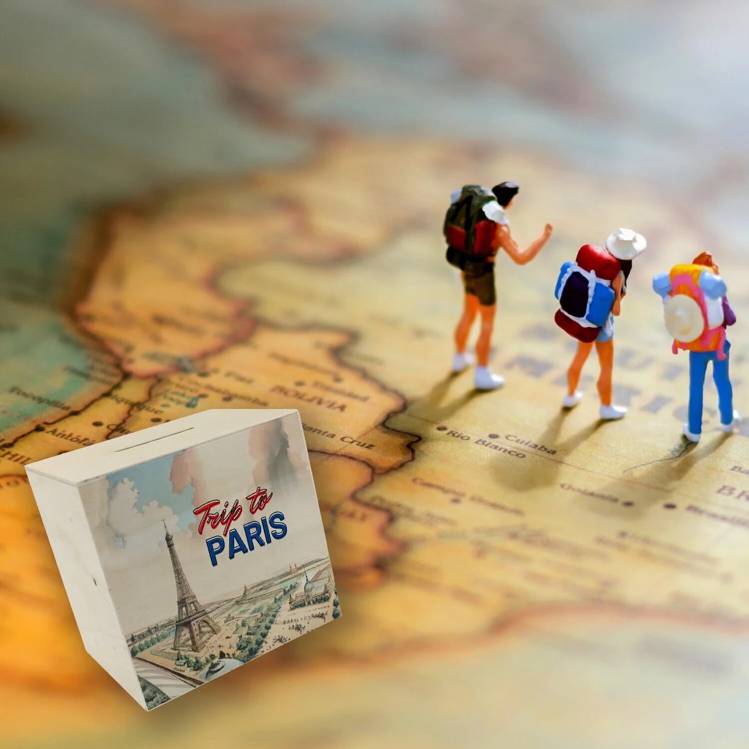 Скарбничка Trip to Paris Ейфелева вежа Дерев'яна Ретро стиль, фото №6