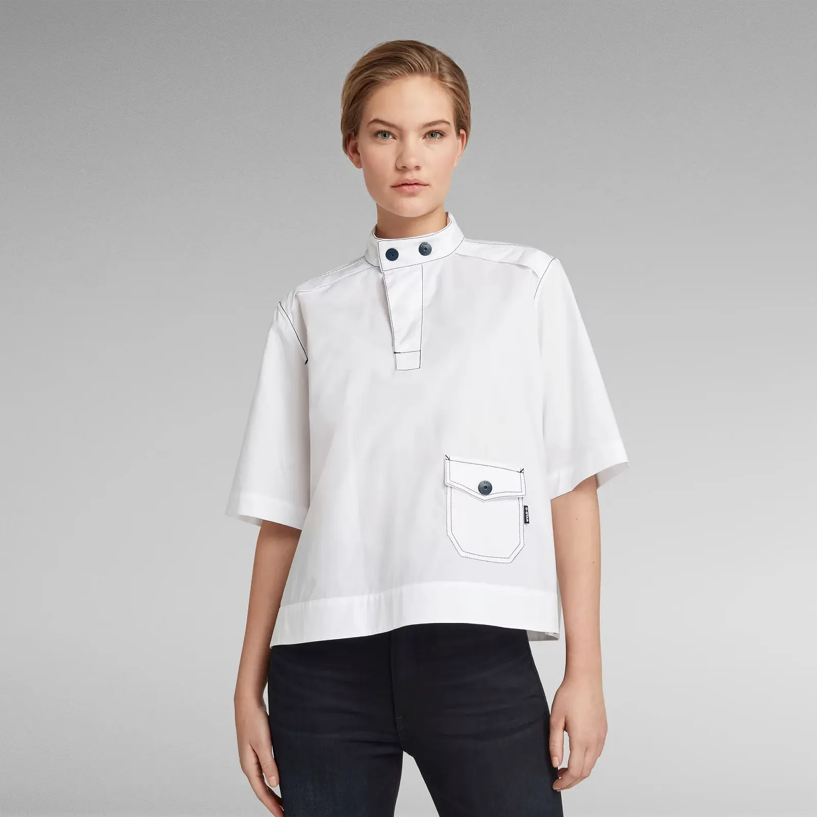 Женская рубашка G-Star RAW Swedish collar shirt wmn s\s -  S, фото №1