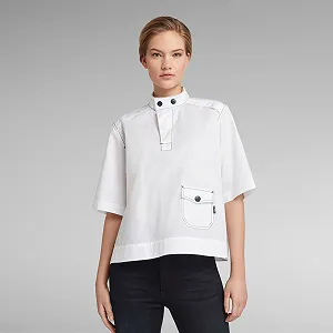 Женская рубашка G-Star RAW Swedish collar shirt wmn s\s -  S - Фото 1
