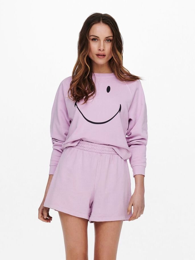 Світшот ONLSMILEY LIFE L/S SWT 15232823 Orchid Bloom-SMILEY ONLY Бузковий S, фото №1