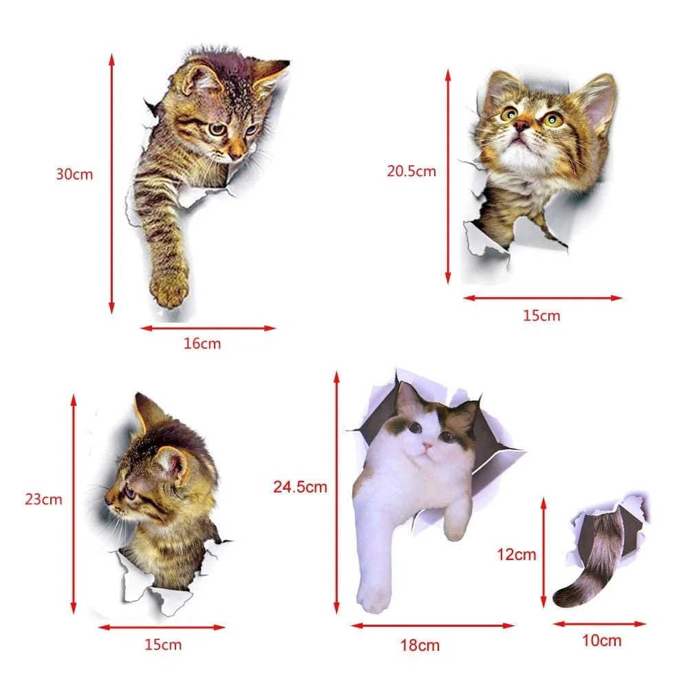 Наклейка на стіну Pazi Коти 3D Знімна, фото №5