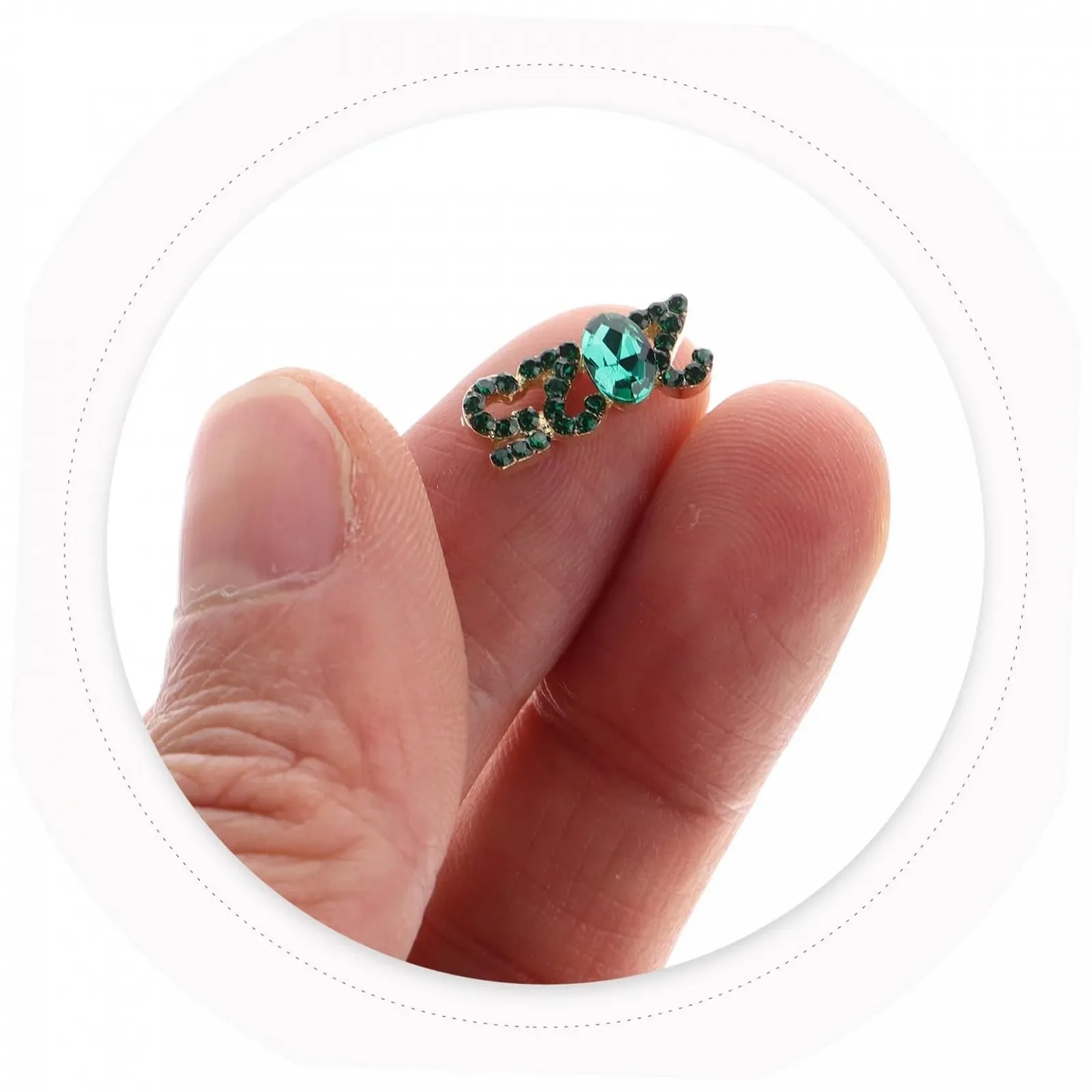 Набір підвісок для нігтів у вигляді малих номерів зі стразами, фото №9