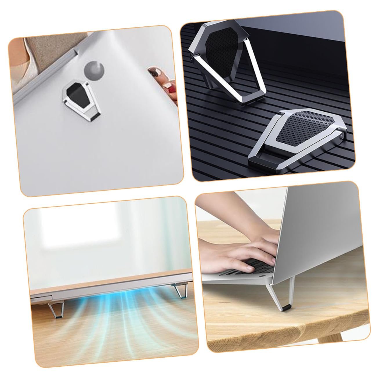 Подставка для ноутбука, складная, самоклеящаяся, из цинкового сплава, 4 шт, фото №3