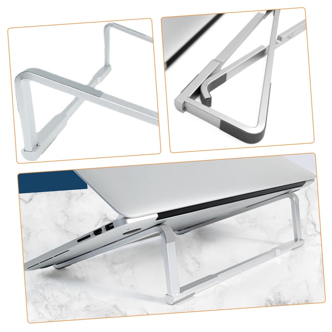 Подставка для ноутбука складная Алюминиевый сплав Регулируемая Портативная Компактная для офиса и путешествий, фото №3