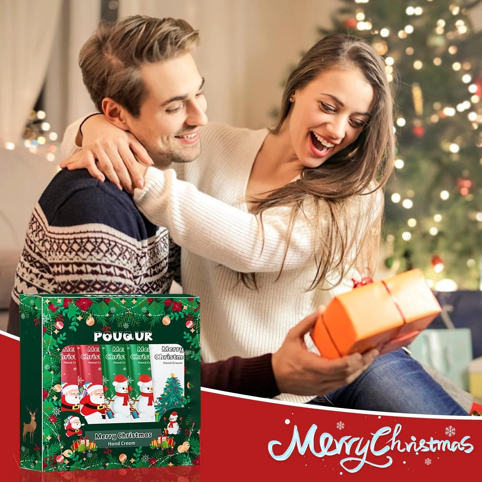 Набір кремів для рук Різдвяний, Міні-набір кремів для рук, 5 штук кремів для догляду за руками, фото №7