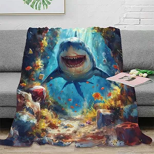 Флісова Покривало VFKLZCNYR Great White Shark Gemütliche Weiche, 200 x 228 см synthetic.ua - Фото 1