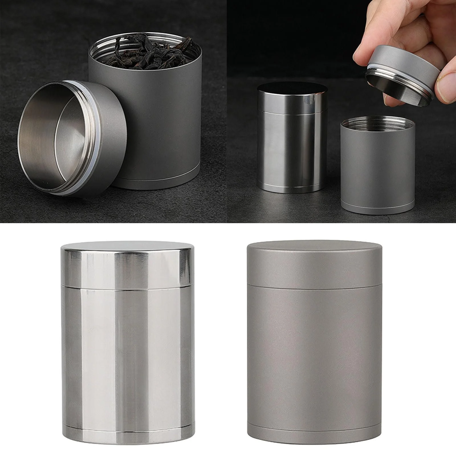 Коробка для зберігання TWEW кругла герметична зі сплаву, водонепроникна, портативна для активного відпочинку, фото №2