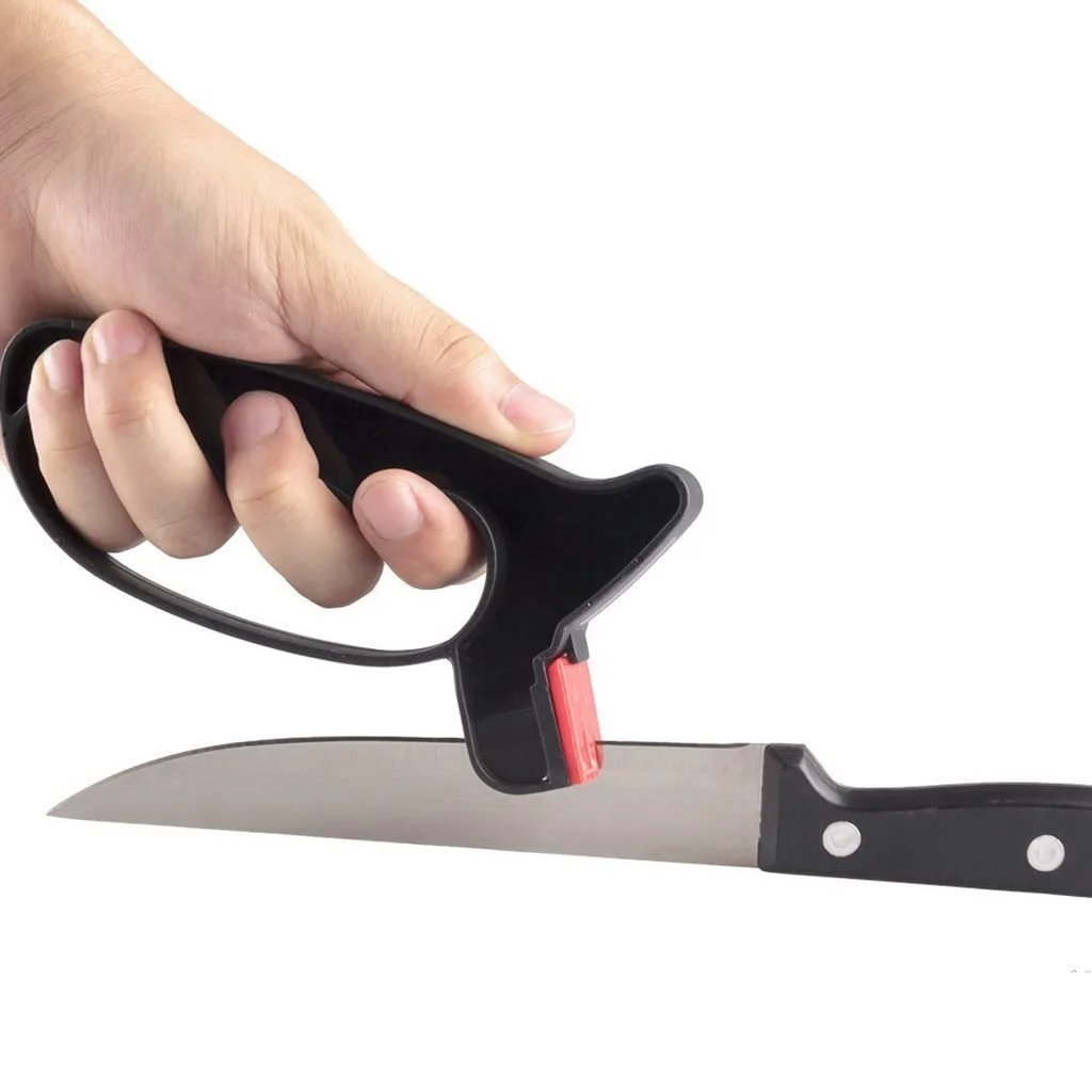 Точилка для ножів професійна двозонна з нержавіючої сталі портативна ручна, фото №8