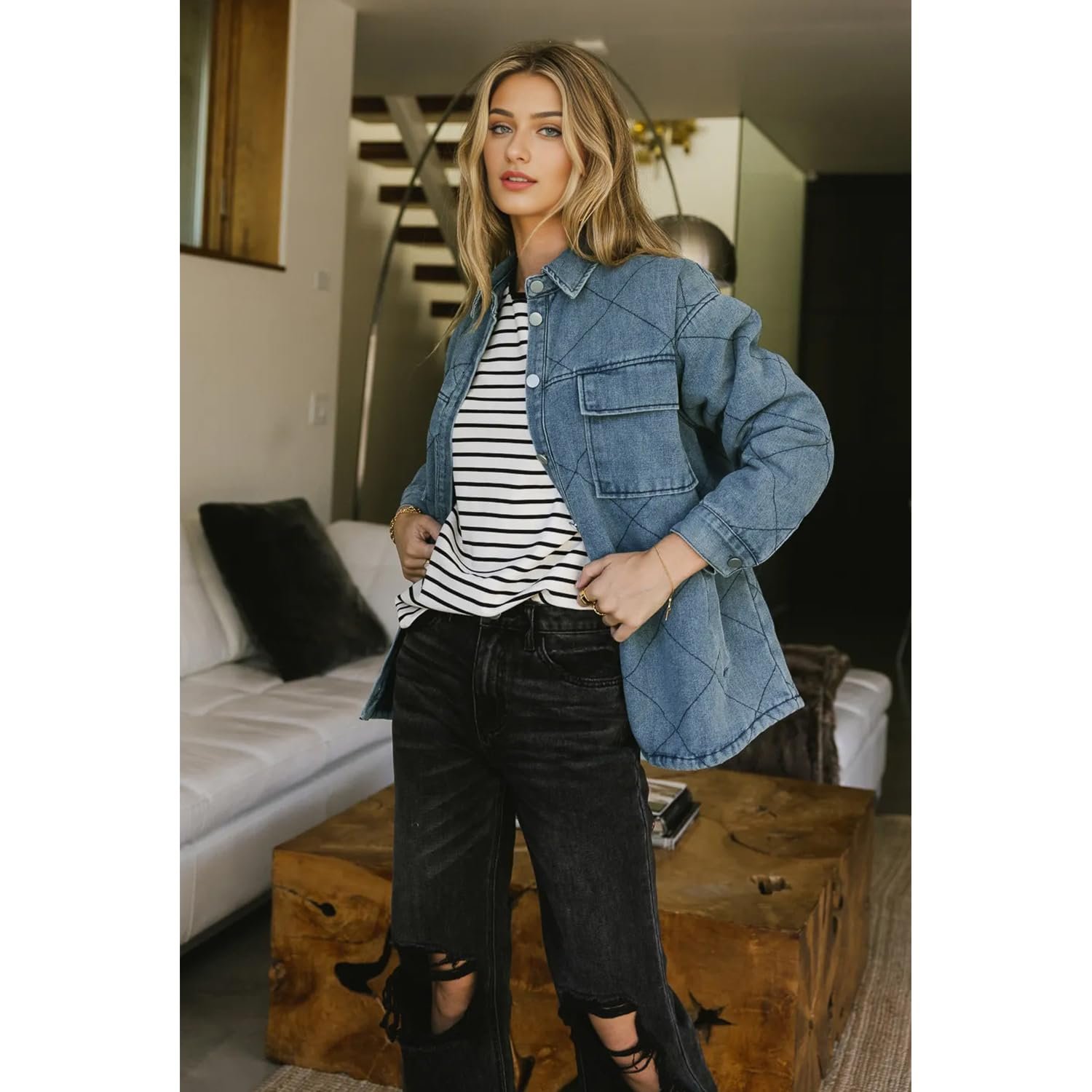 Джинсовая куртка Petalum Женская теплая, фото №3