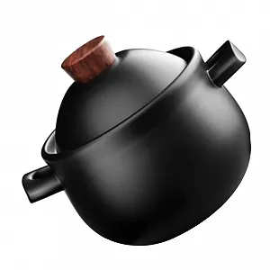 Кастрюля керамическая Toyvian жаропрочная с крышкой и антипригарным покрытием большая для газовых плит - Фото 1