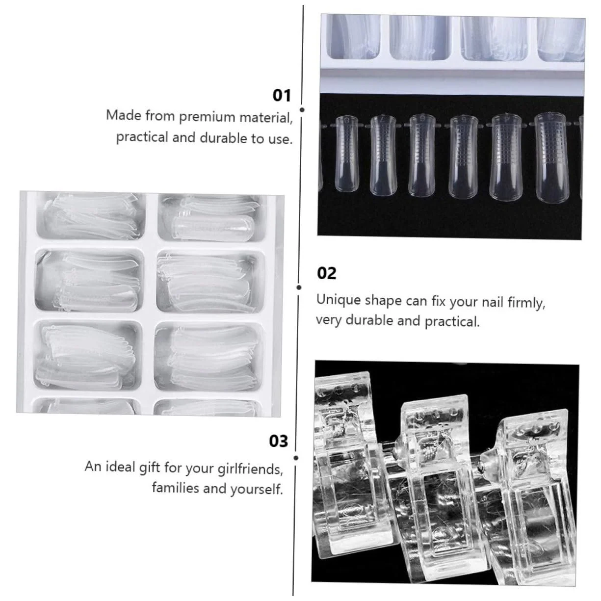 Набор для маникюра Healvian с насадками для наращивания ногтей, многоразовыми кристаллическими зажимами, фото №3