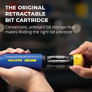 Викрутка зі змінними бітами MEGAPRO Original 15-в-1 14 промислових біт 1/4 дюйм Hex Phillips Slotted Pozidriv Allen Torx synthetic.ua - Фото 1