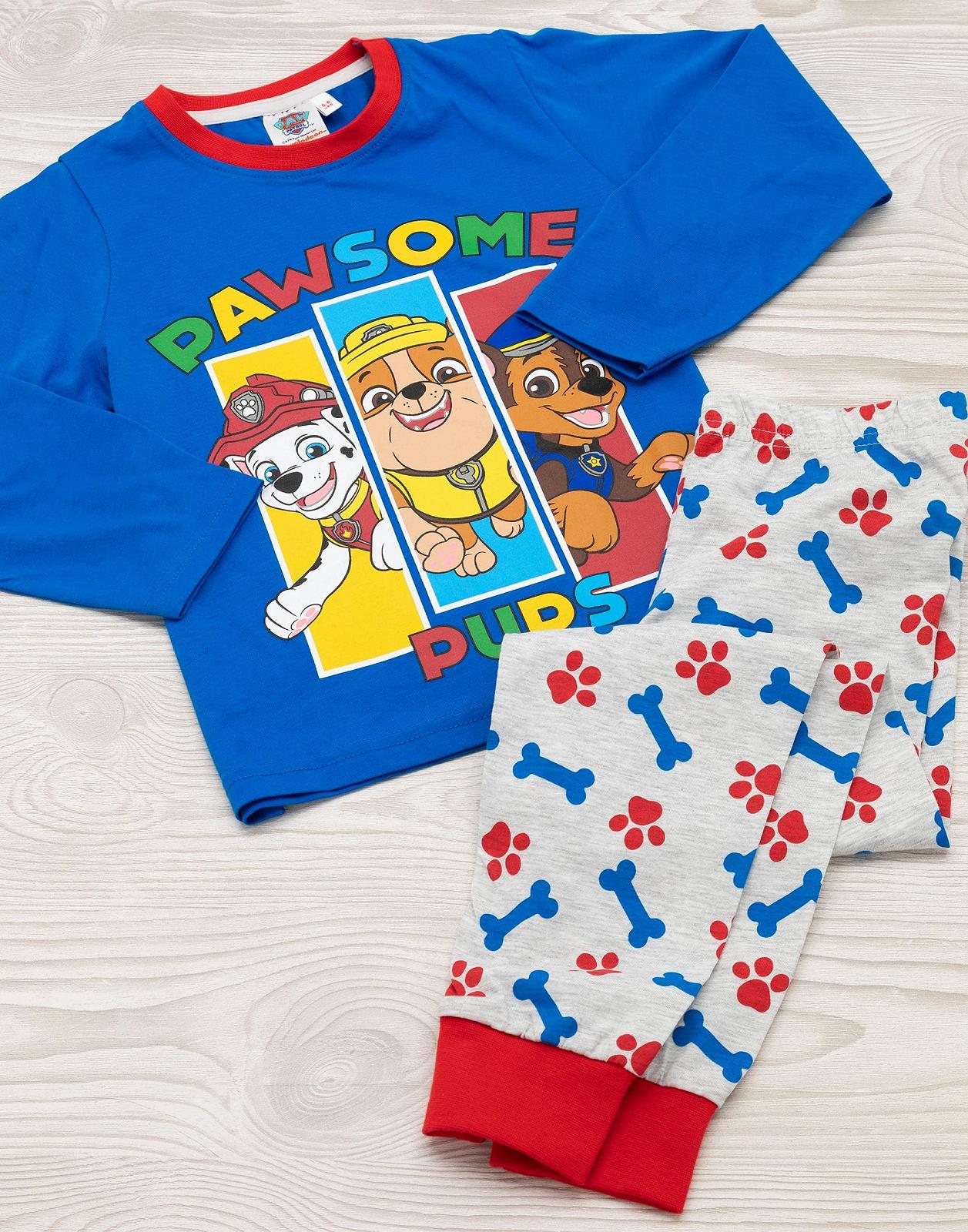 Комплект піжам Paw Patrol для хлопчиків, синій, з довгими рукавами, фото №3 Комплект піжам Paw Patrol для хлопчиків, синій, з довгими рукавами, фото №3